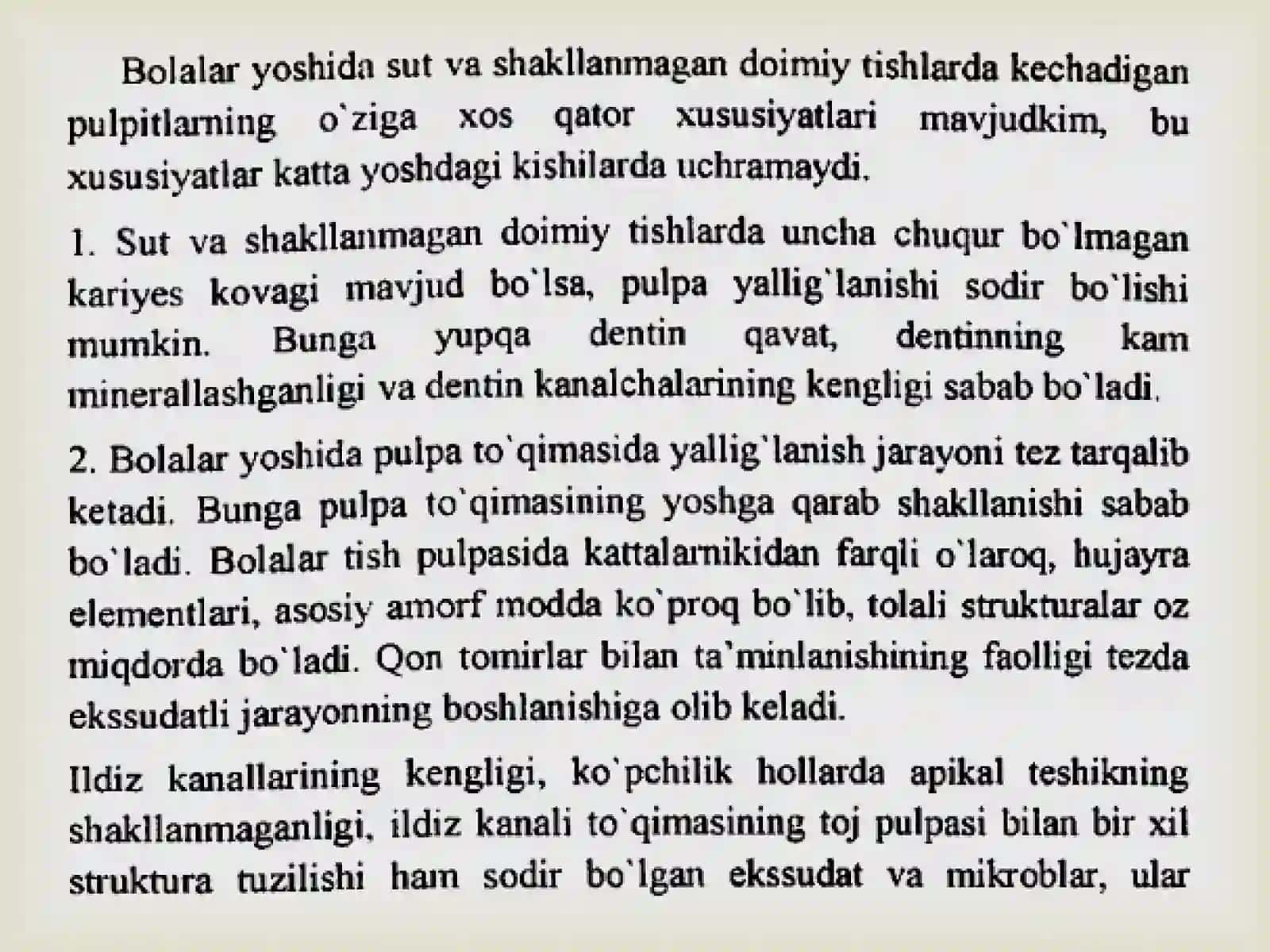 Bolarda surunkali pulpitda davolash usullari 3