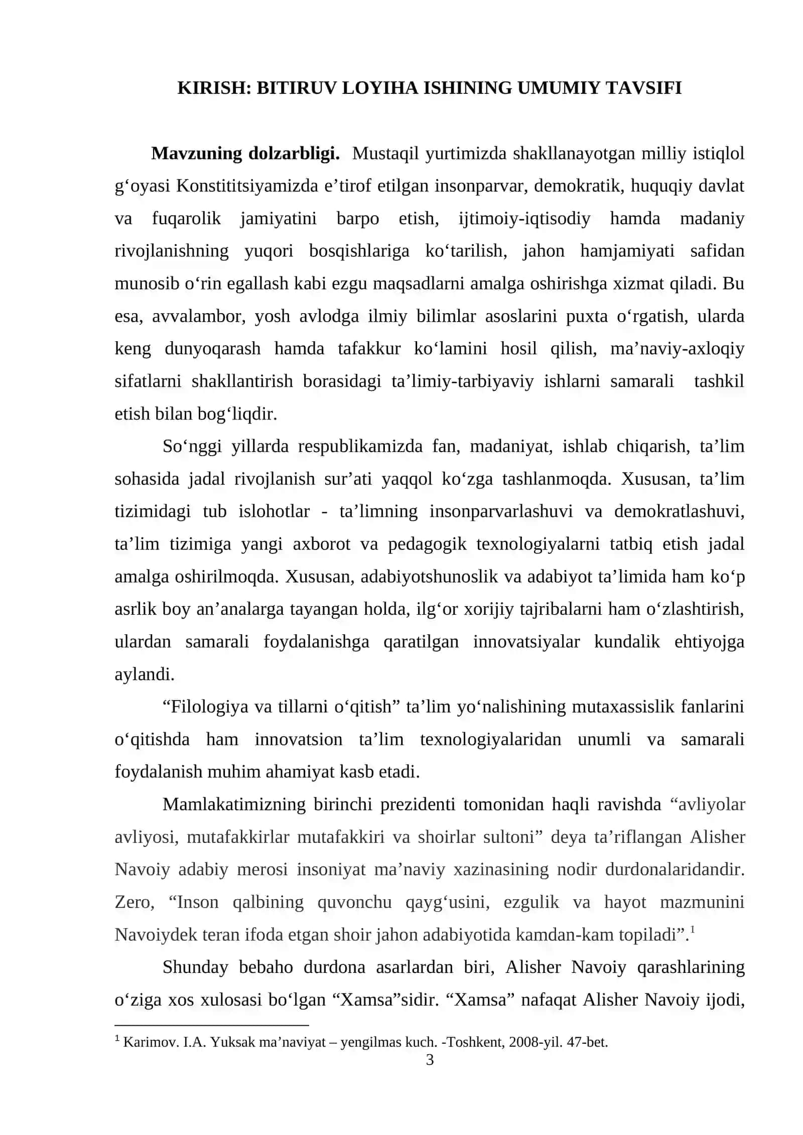 “ALISHER NAVOIY “XAMSA”SINING YARATILISHI” MODULINI O‘QITISHDA ILG‘OR PEDAGOGIK TEXNOLOGIYALARIDAN FOYDALANISH 3