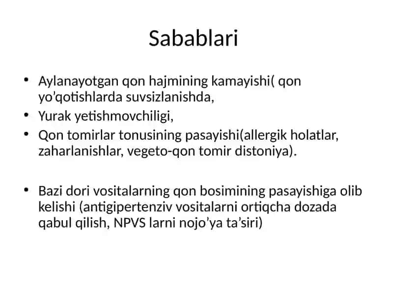 Gipovolemik shok va qayta taqsimlanuvchi shok 3