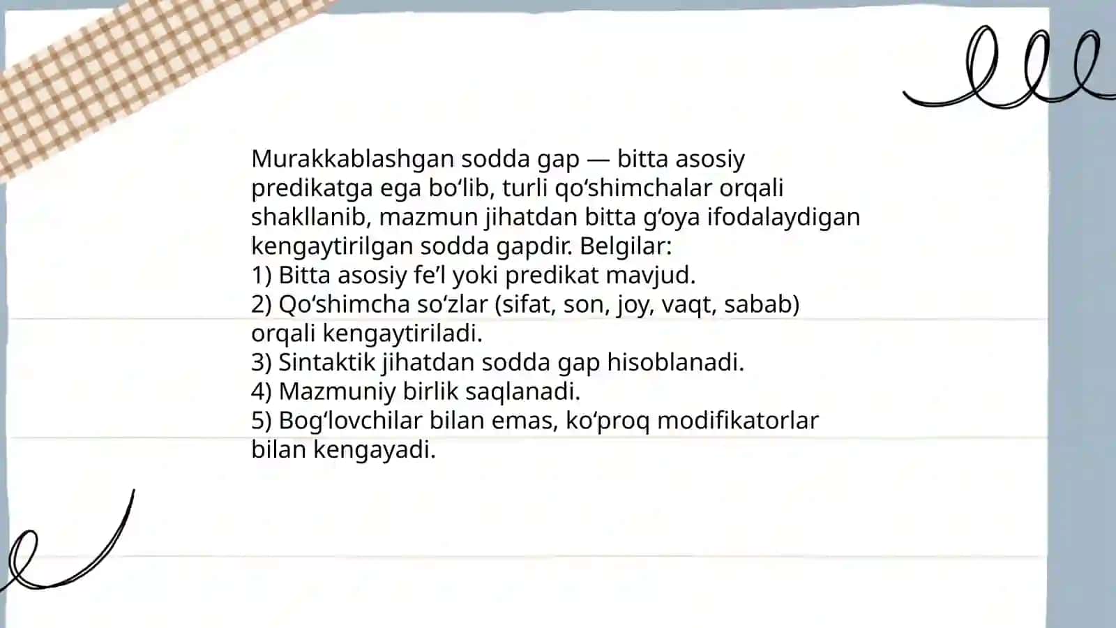 Murakkablashgan sodda gapda shakl va mazmun 3