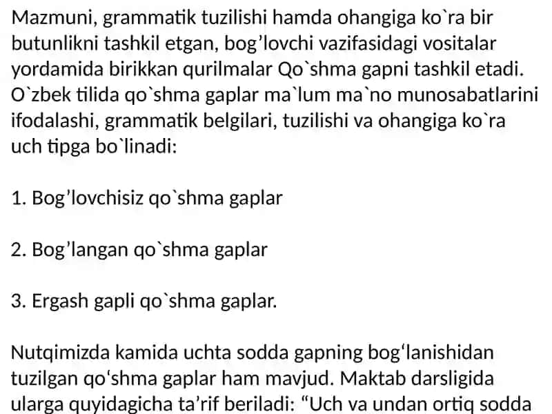 Murakkab Qo'shmagaplar 3