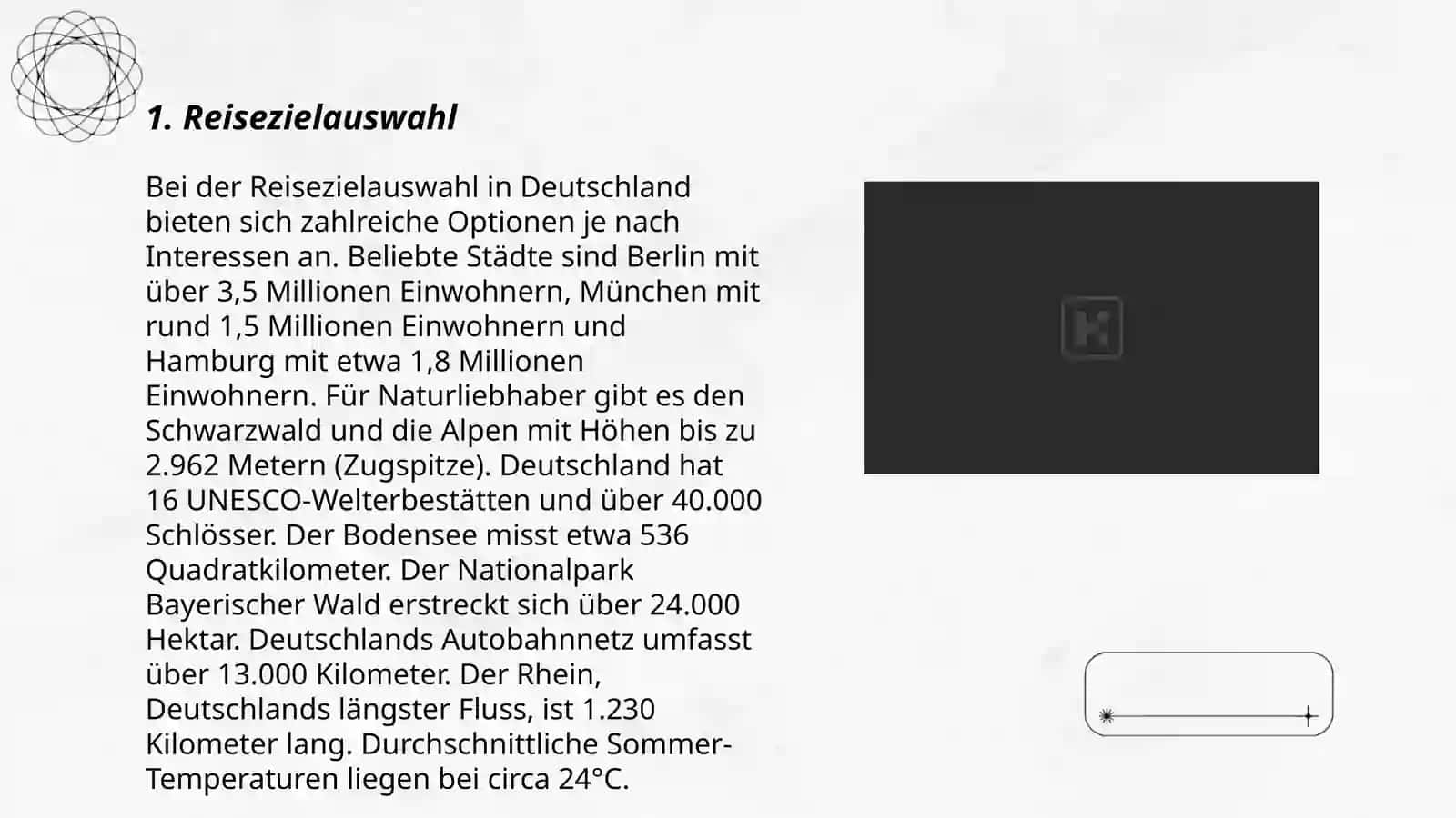 Erstellung und Präsentation eines Reiseberichts mit Ortsnamen, Informationen und Bildern 3
