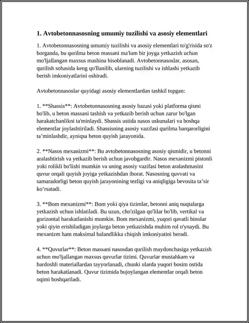 AVTOBETONNASOSLAR.TUZILISHI VA ISHLASHI 3