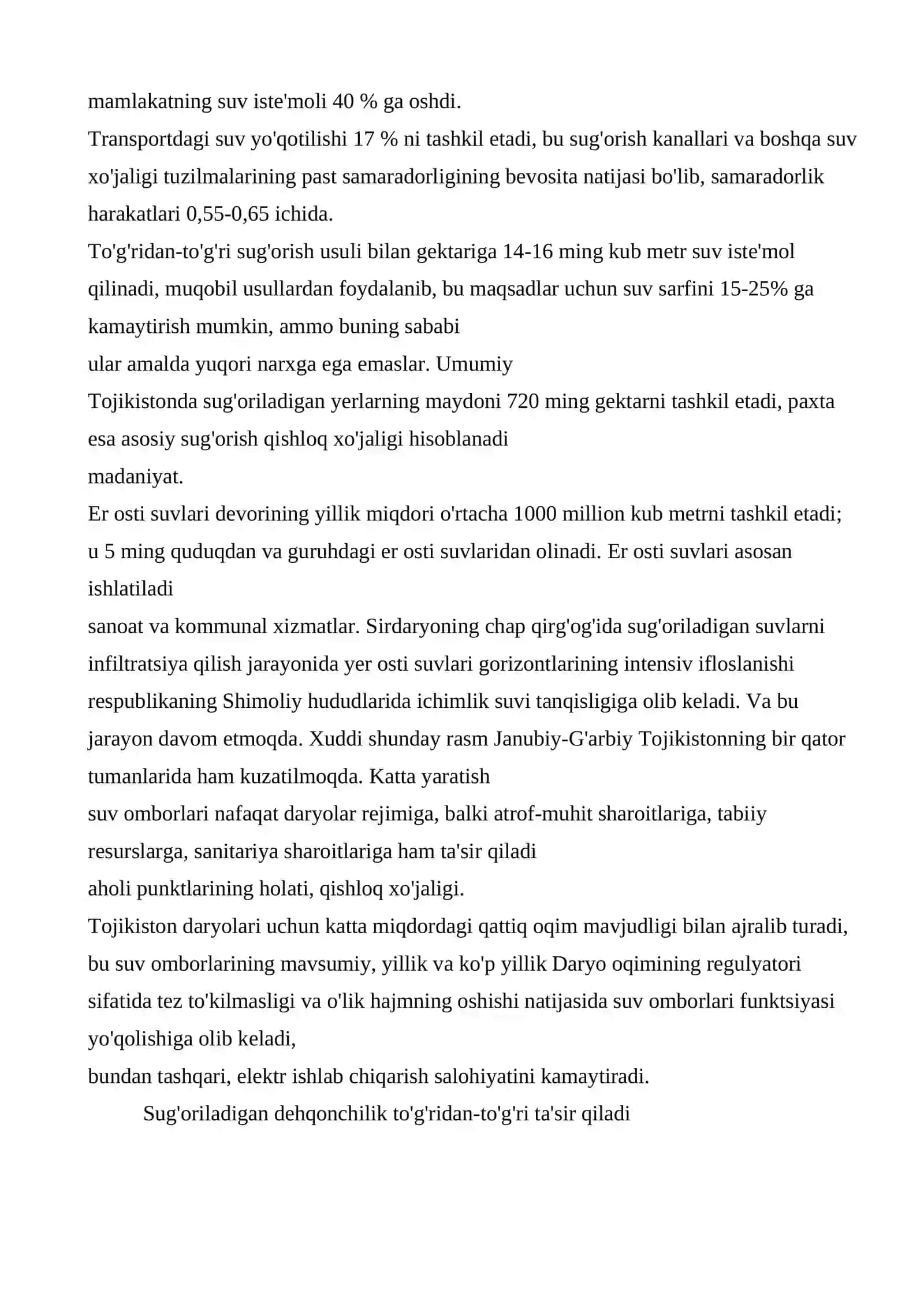 Tojikiston Respublikasi suv resurslari 3