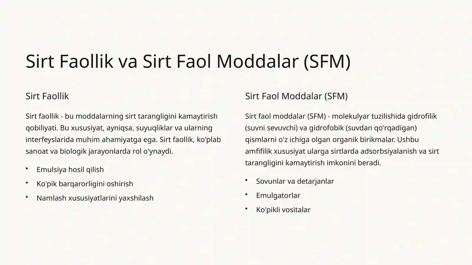 Sirt Hodisalari, Adsorbsiya va Xromatografiya: Kirish 3