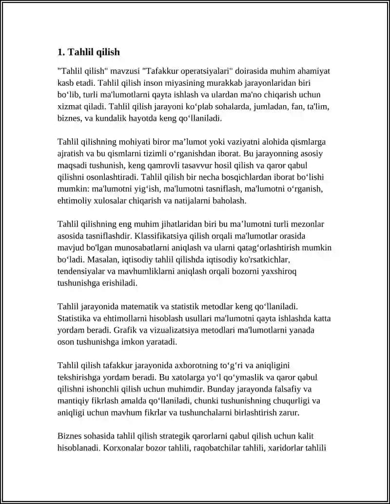 TAFAKKUR OPERATSIYALARI 3
