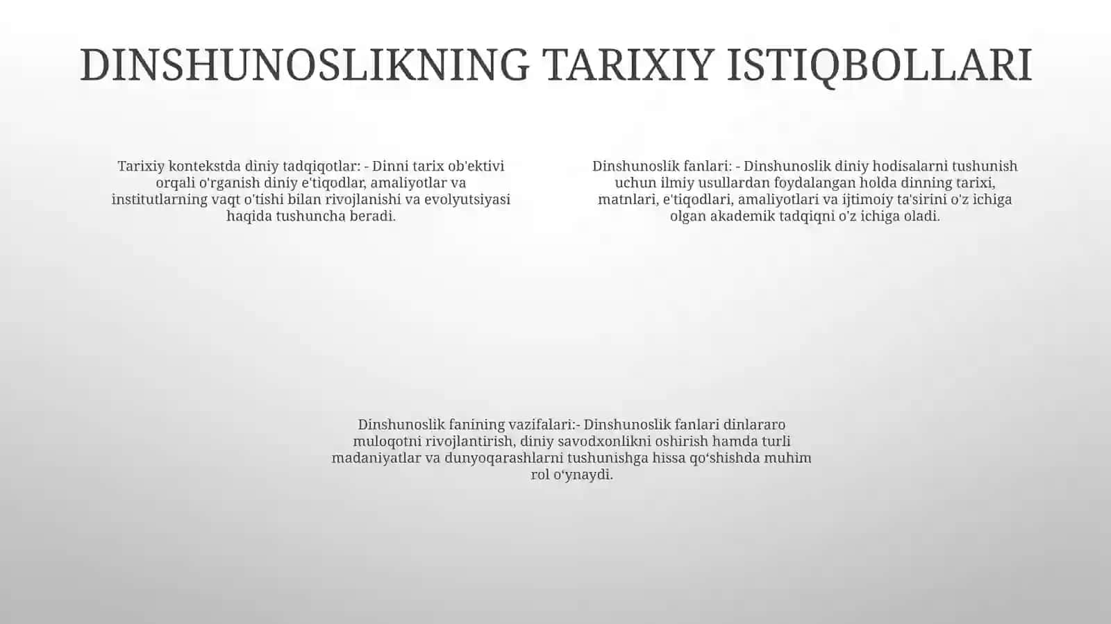 Dinshunoslik Fanining Predmeti Va Funksiyalari 3