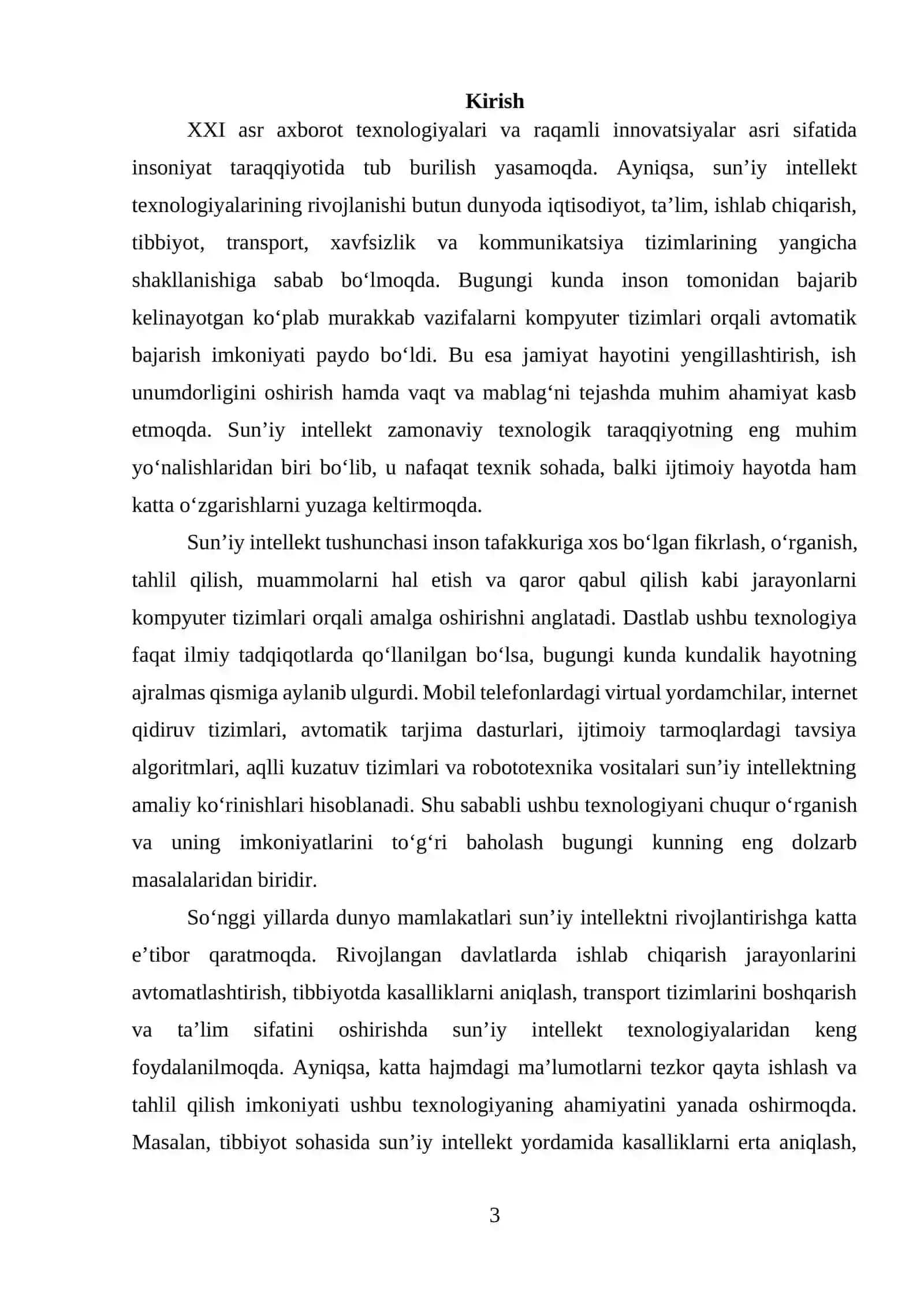 Sun’iy intellekt tizimlarini loyihalash va algoritmlash 3