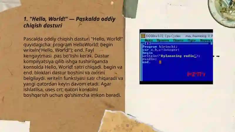 Paskal dasturlash tilida sodda mislollarni dasturlash 3