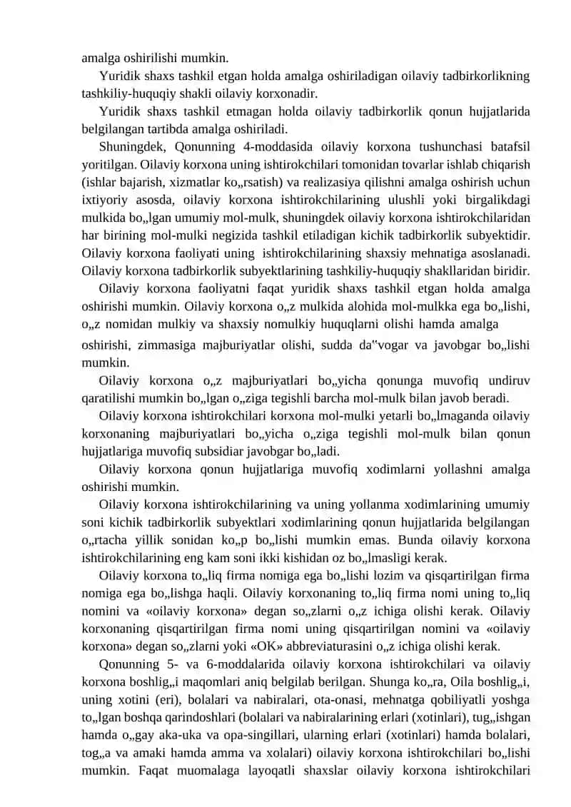Oilaviy tadbirkorlikni tashkil etish 3