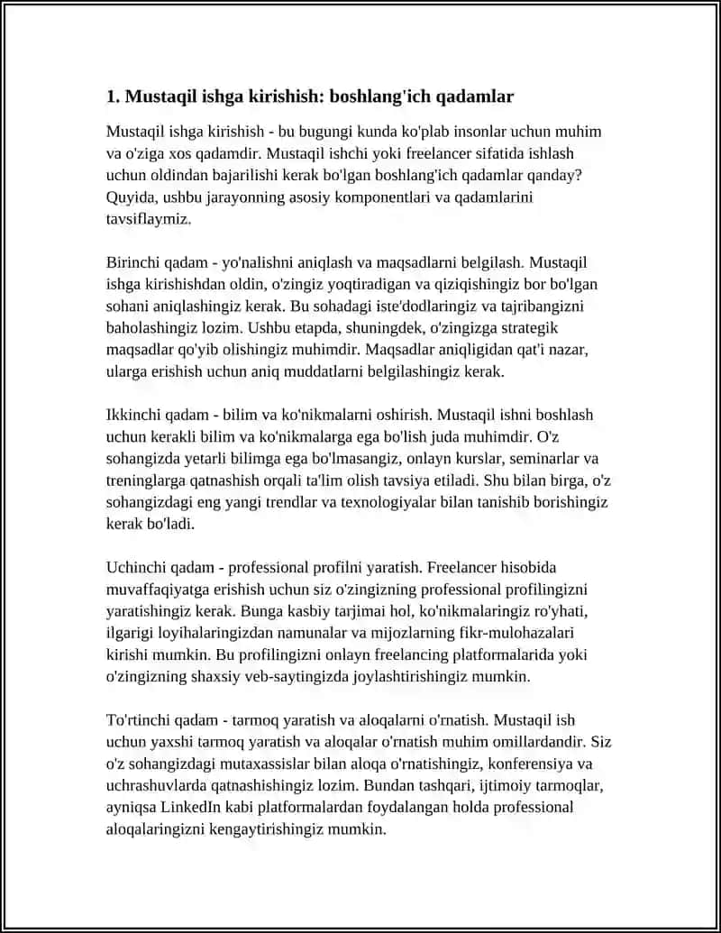 MUSTAQIL ISH 3