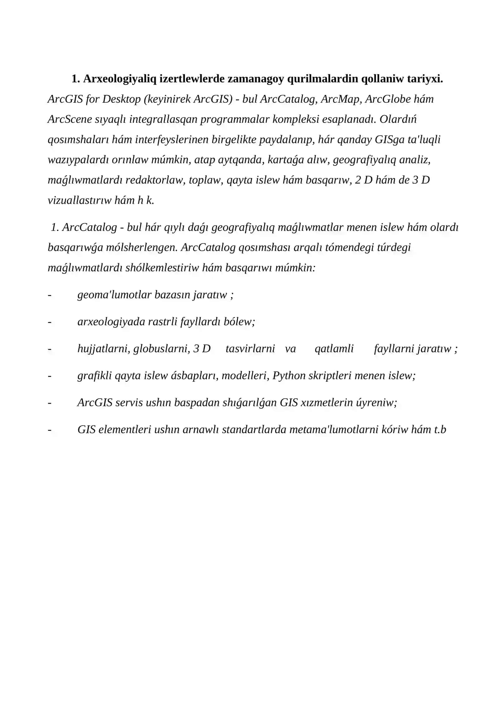 Arxeologiyaliq izertlewlerde zamanagoy qurilmalardin qollaniw tariyxi 3