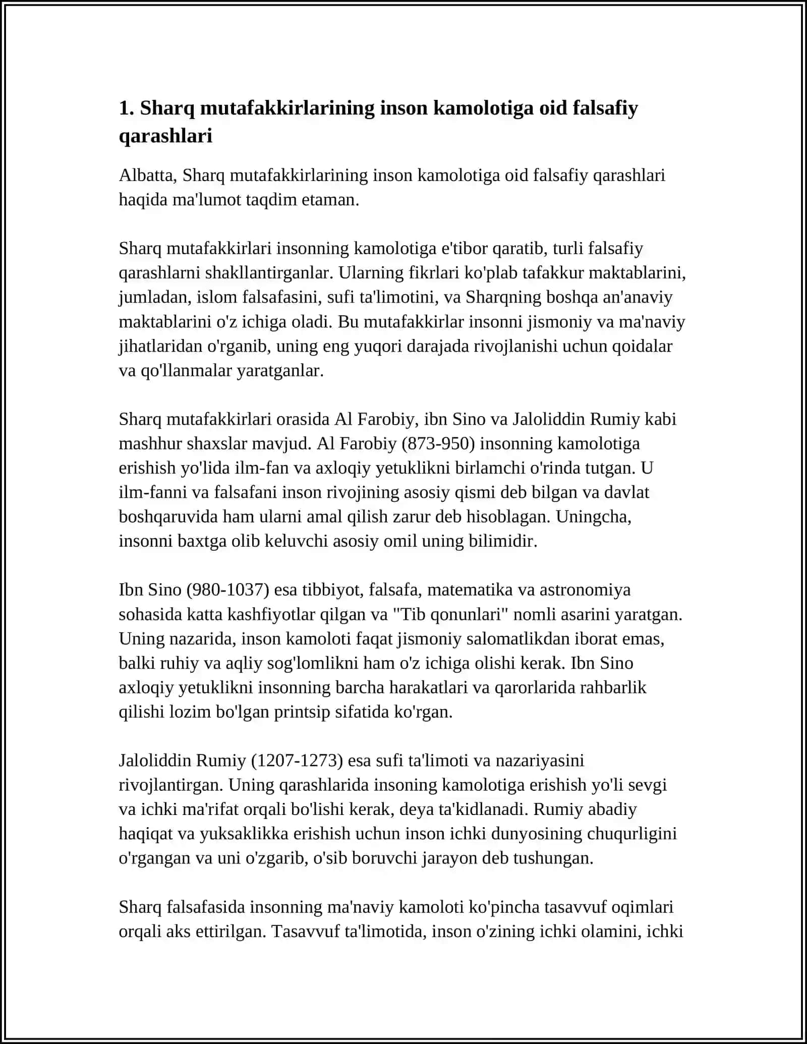 SHARQ MUTAFAKKIRLARINING ISLOM DININING INSON KAMOLATIGA TA'SIRI HAQIDAGI GʻOYALARI 3
