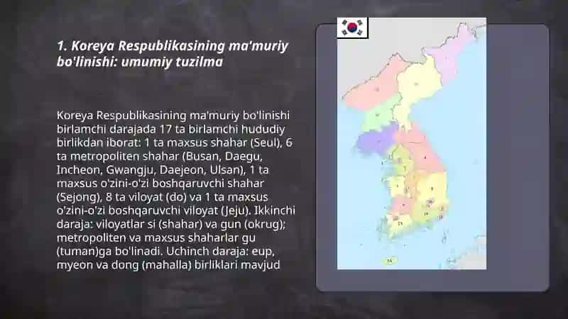 Koreya Respublikasining ma'muriy bo'linishi: umumiy tuzilma 3