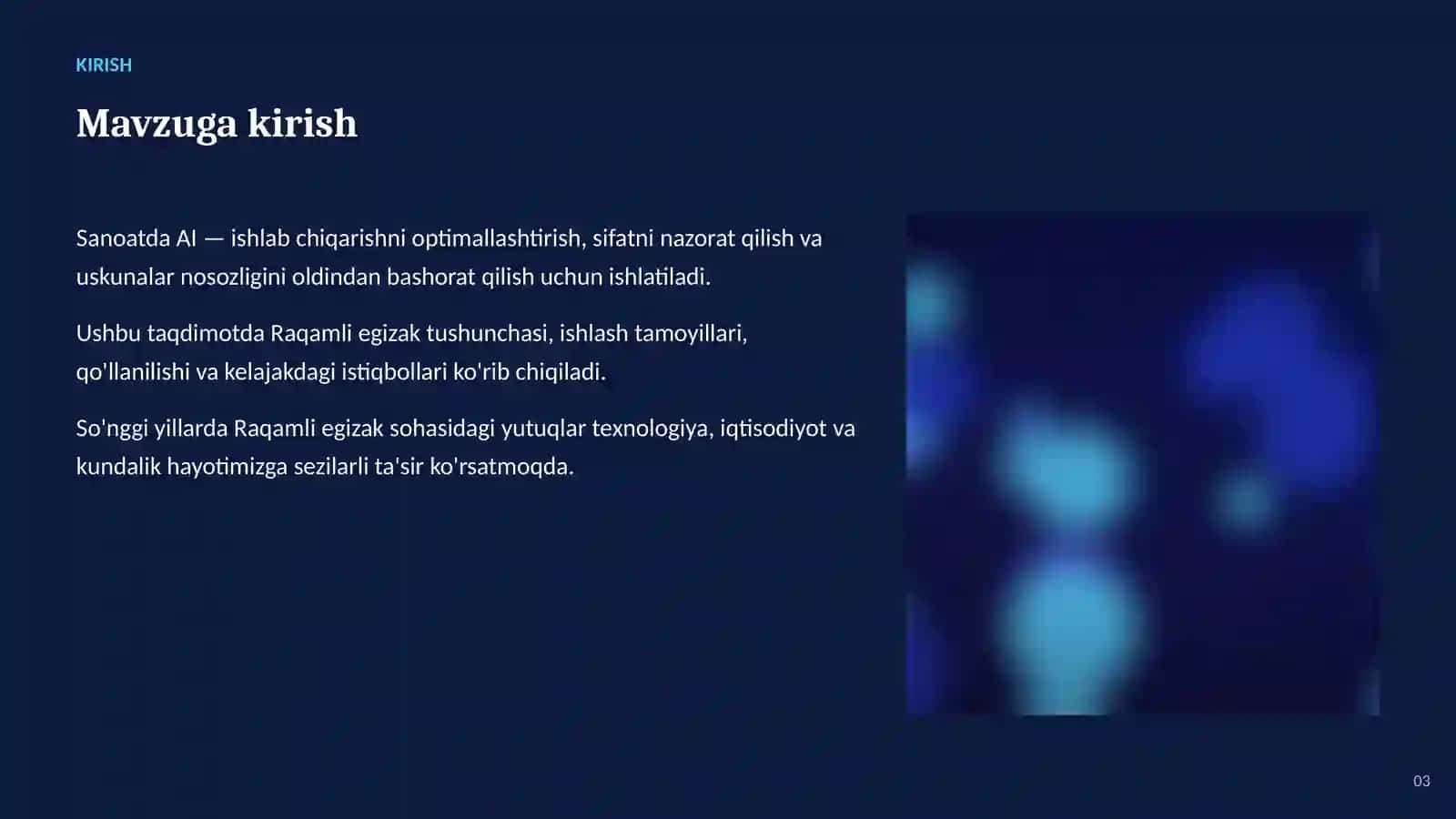 SUN'IY INTELLEKT • AI SANOAT VA ISHLAB CHIQARISHDA 3