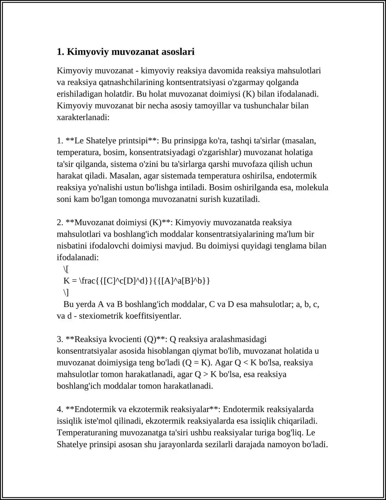 KIMYOVIY MUVOZANAT MUVOZANATNING SILJISHI 3