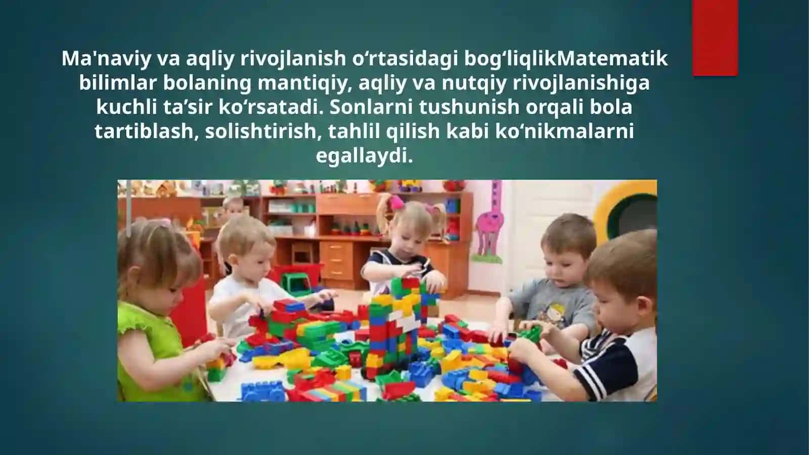 Bolalardason-sanoqhaqidagi vabutunsonlar qatori haqidagi tasavvurlarini rivojlantirishMavzusi 3