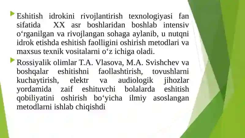 Eshitish idrokini rivojlantirish texnologiyasi 3