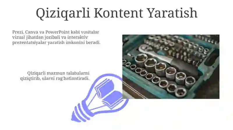Taʼlim jarayonida taqdimotlar ishlab chiqarishning instrumental vositalari 3