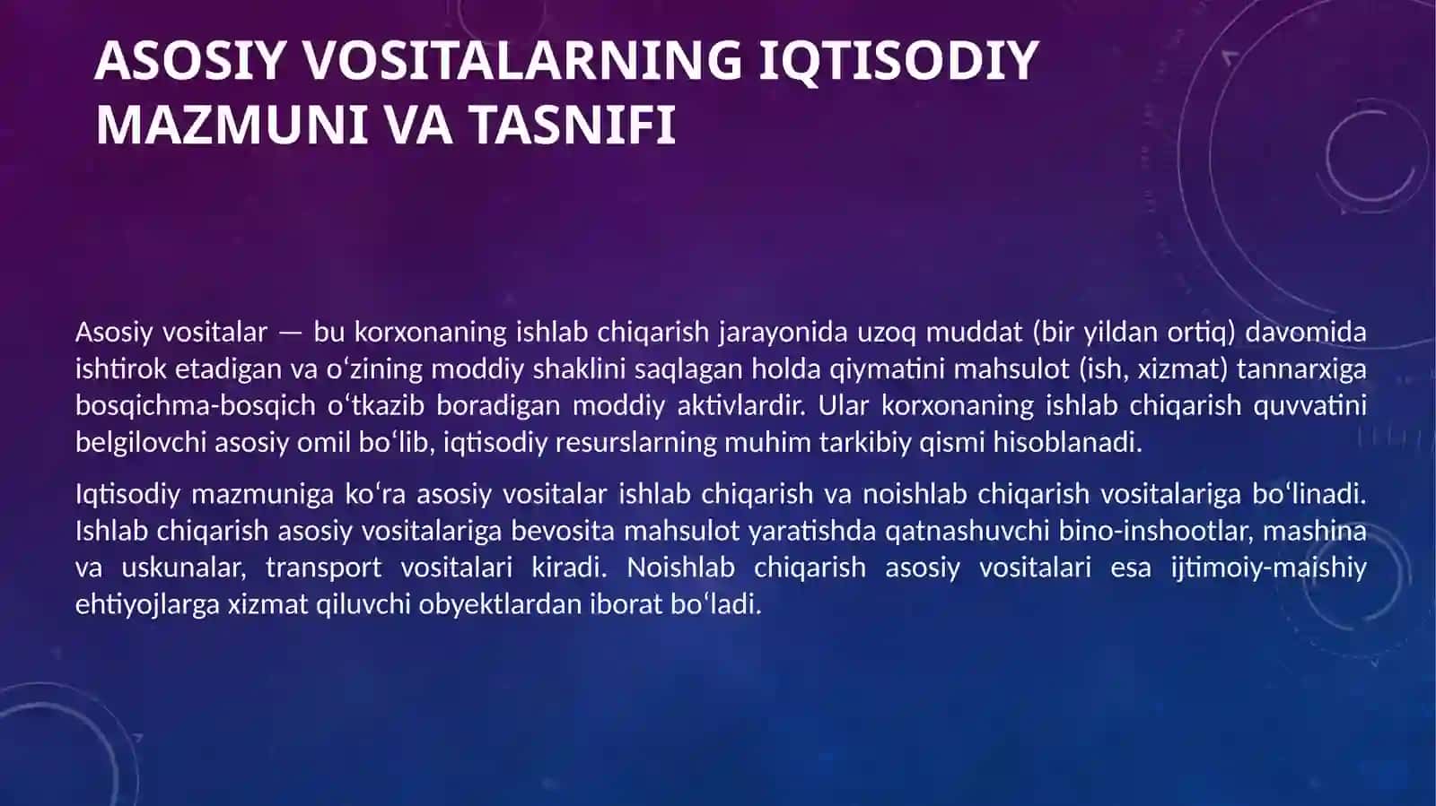 Asosiy vositalar tahlilining metodikasi 3