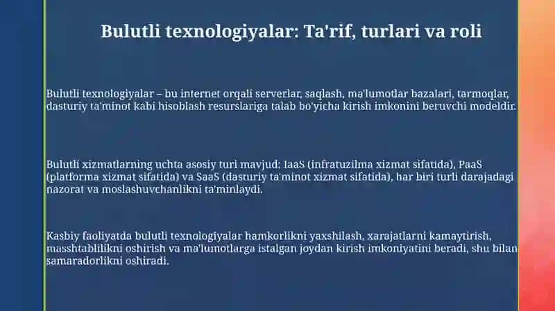 Bulutli Texnologiyalar: Kasbiy Imkoniyatlar va Ta'lim 3