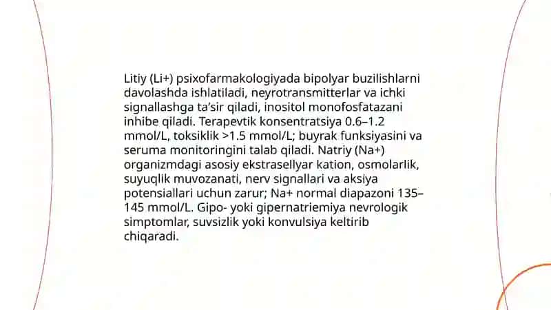 Kationni Tibbiyotda Qo’llash 3