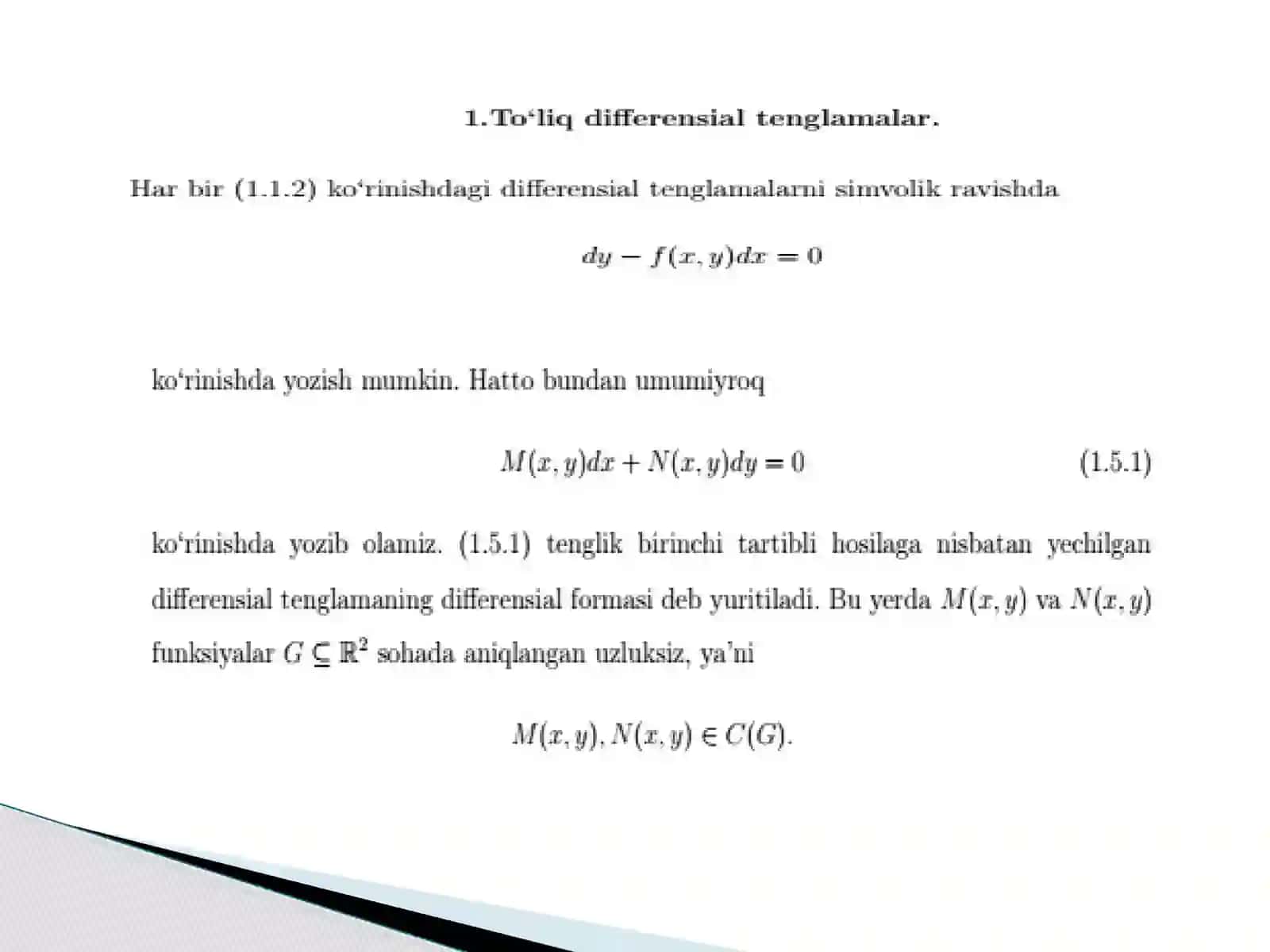 To’liq differensial tenglama 3