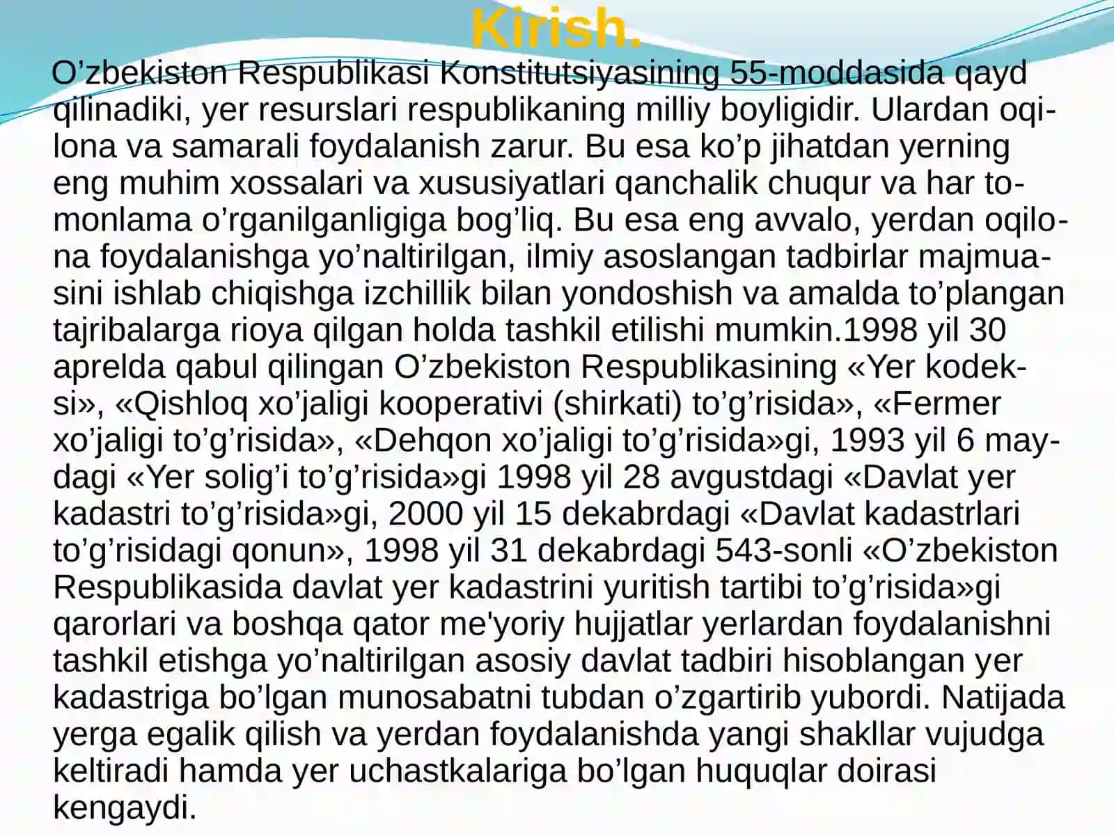 TOSHKENT IRRIGATSIYA VA QISHLOQ XO’JALIGINI MEXANIZATSIYALASH MUHANDISLARI INSTITUTI 3