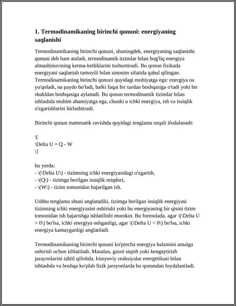 TERMODINAMIKANING BIRINCHI VA IKKINCHI QONUNI 3