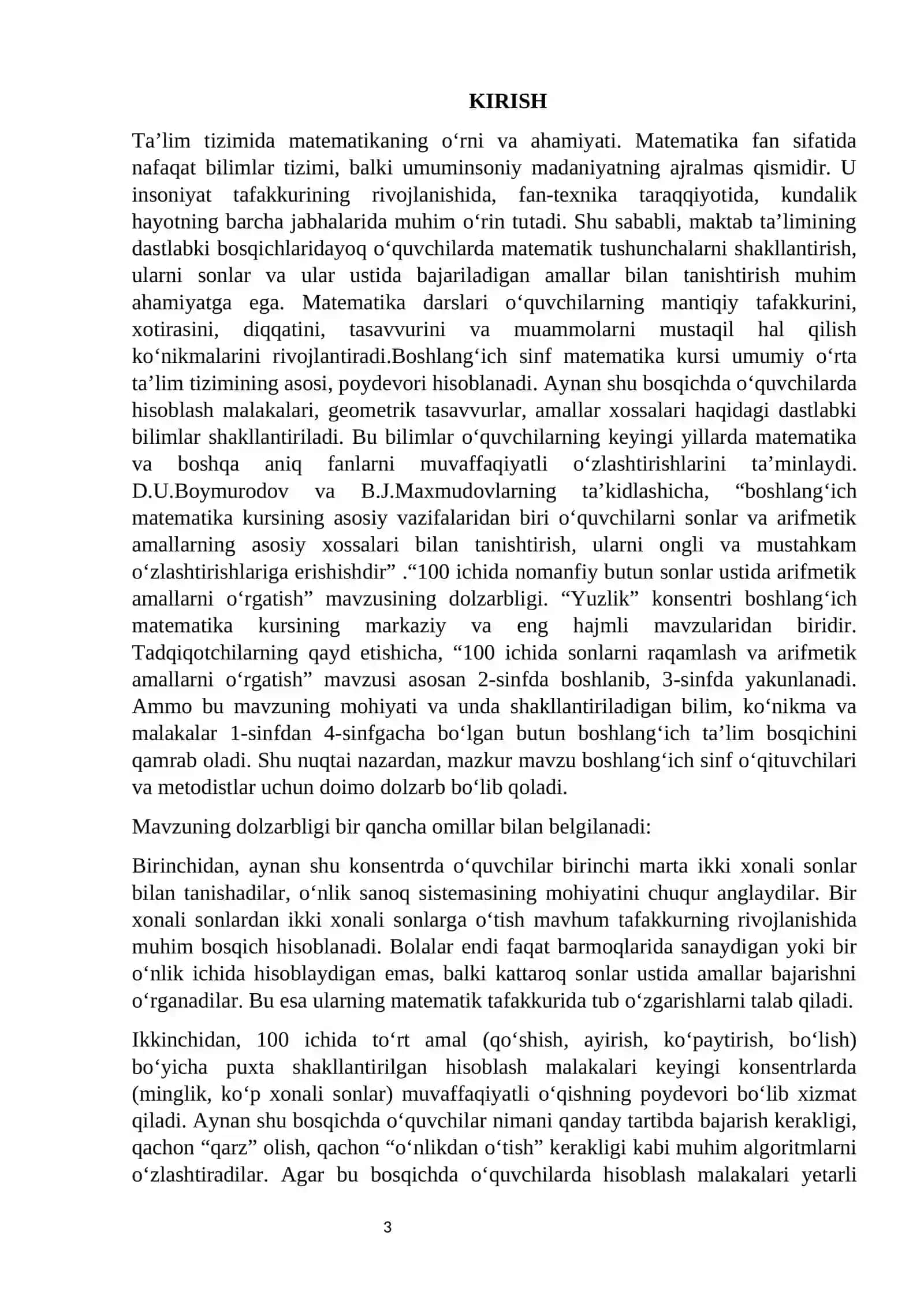100 ICHIDA NOMANFIY BUTUN SONLAR USTIDA ARIFMETIK AMALLARNI O‘RGATISH MAVZUSIDA YOZGAN KURS ISHI 3