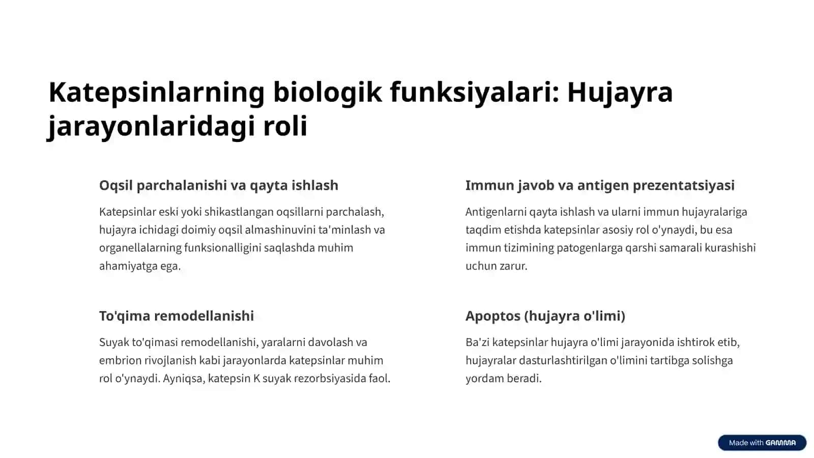 Katepsinlar: Klinik ahamiyati va tadqiqot istiqbollari 3