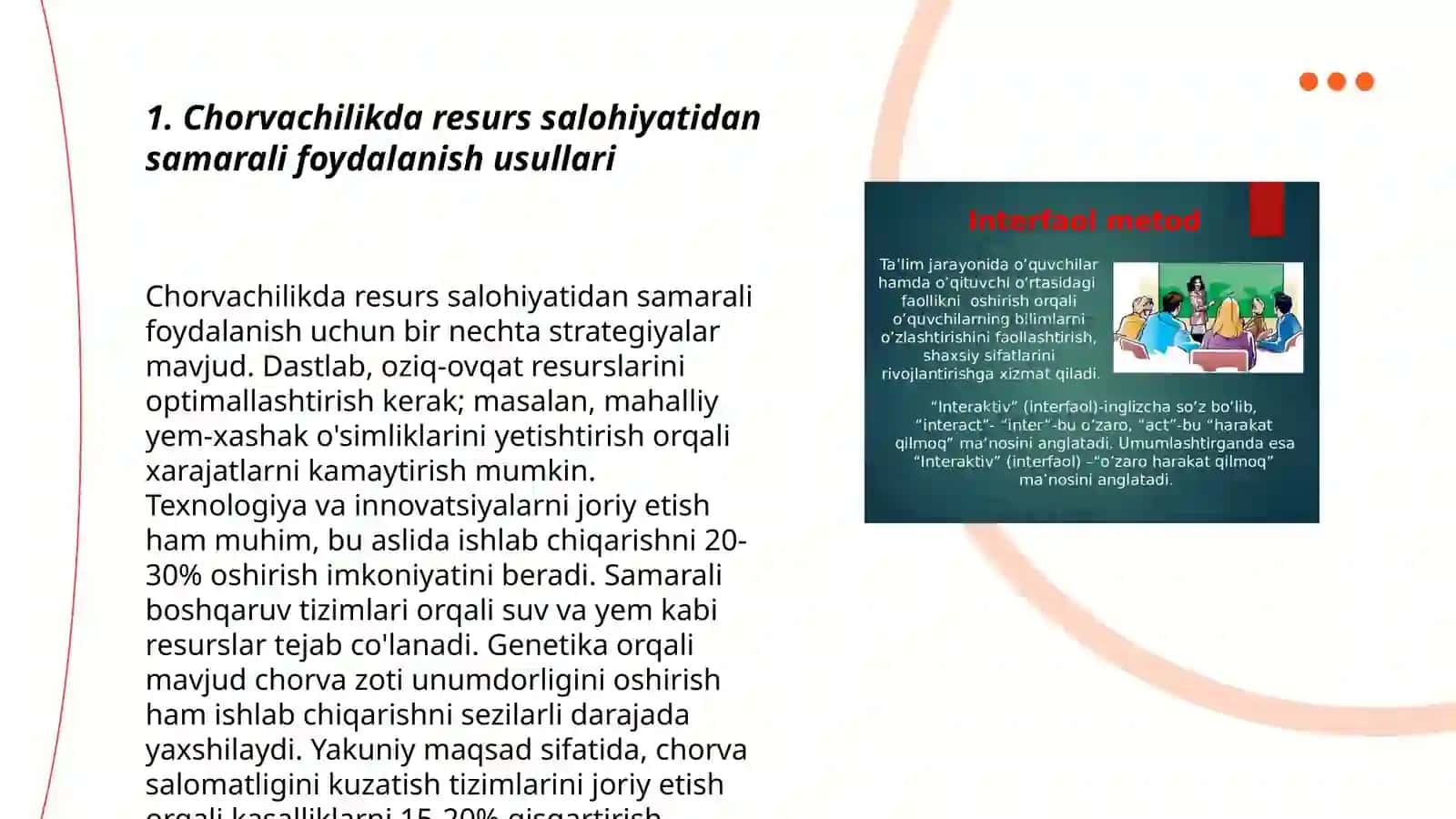 Chorvachilikda resurs salohiyatidan foydalanishni tashkil ettirish 3