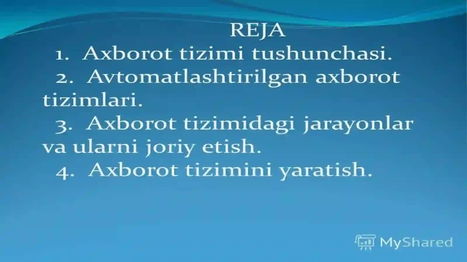 Axborot tizimlari 3