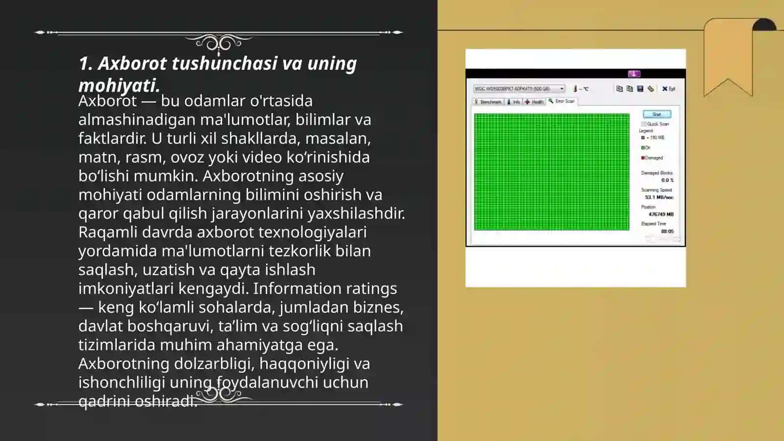 Axborot va uning turlarini turli soxalarda qo’llanilishi 3