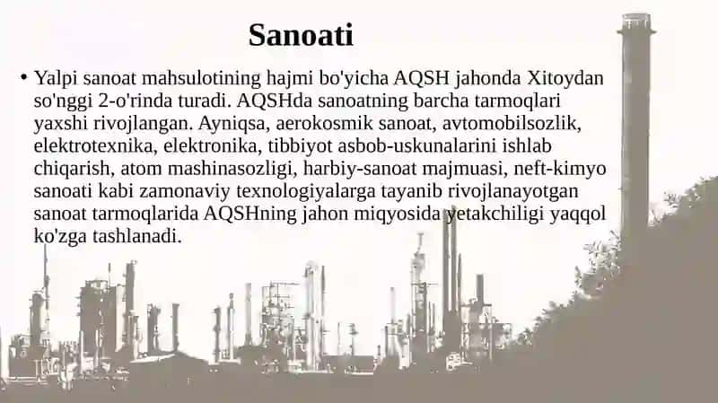 Amerika Qo‘shma Shtatlari xo‘jaligi va iqtisodiy rayonlari 3