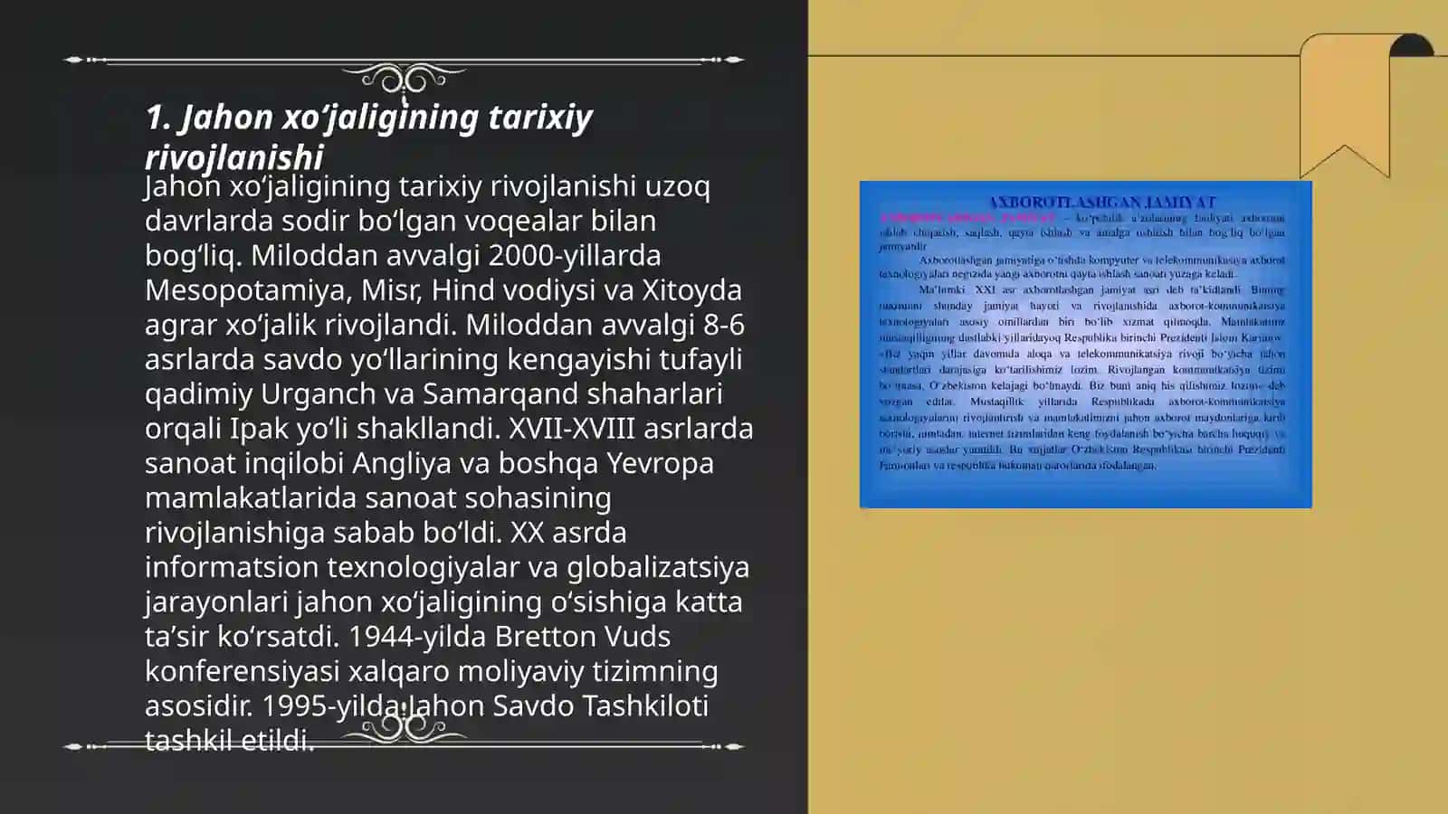 Jahon xoʻjaligining tarixiy rivojlanishi 3