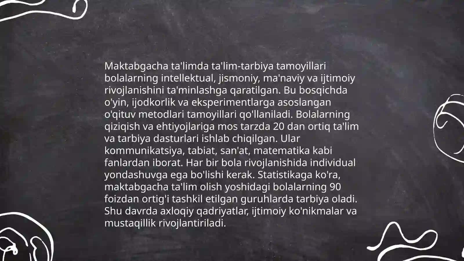Maktabgacha ta'lim tashkilotlari tarbiyachilar va oilada ta'lim tarbiya yaratishning asosiy tamoyillari 3