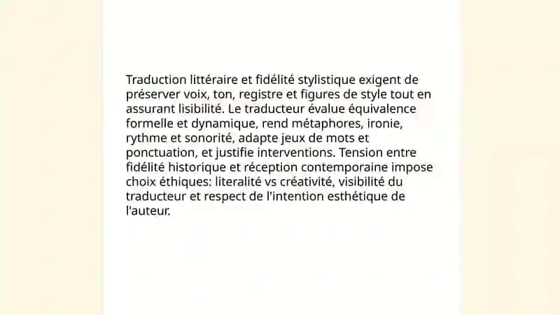Traduction littéraire et fidélité stylistique 3