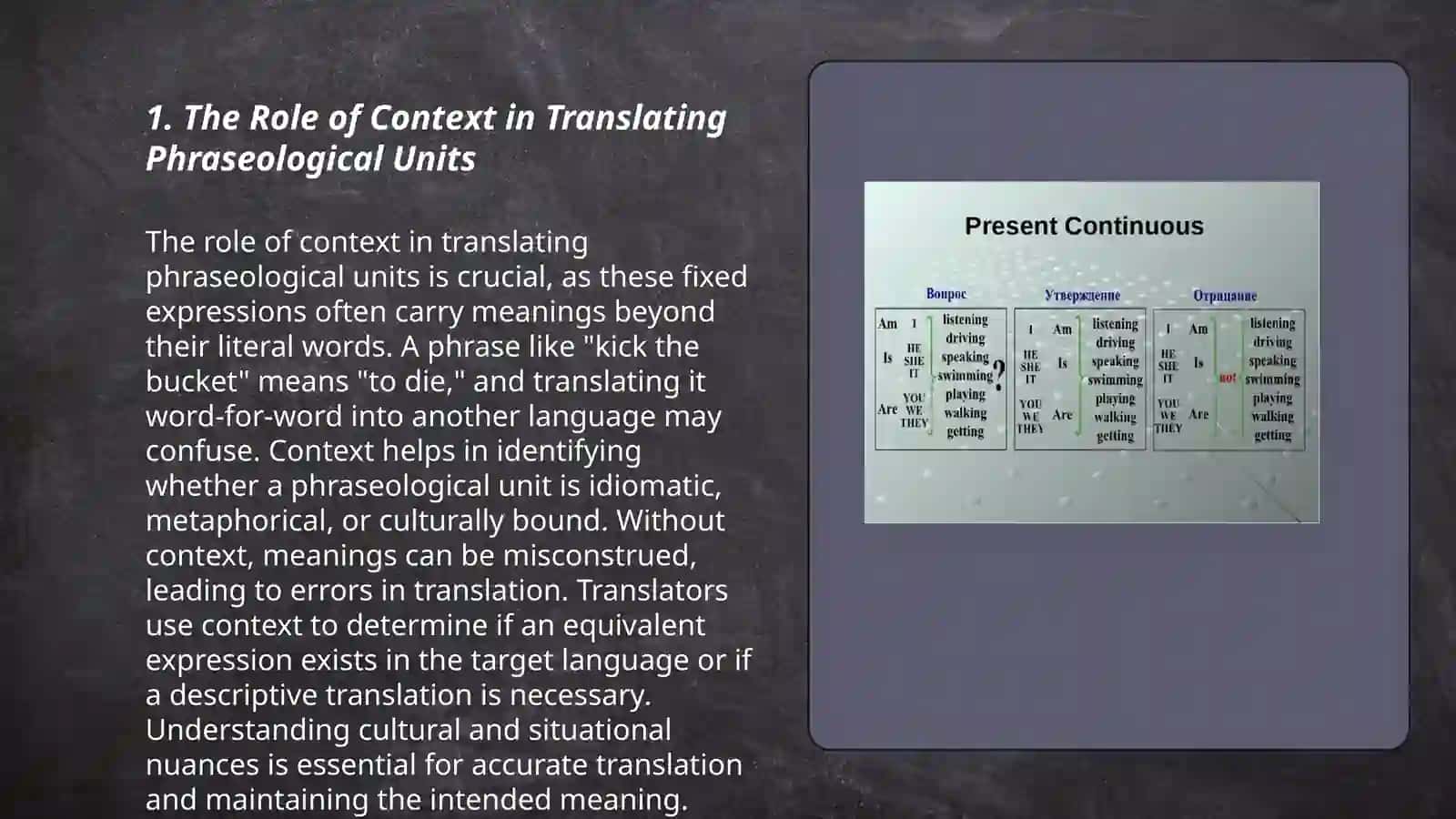 The Role of Context in Translating Phraseological Units 3