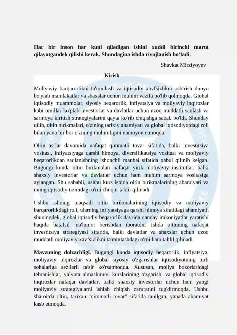 KIMYO KAFEDRASI KIMYO YO’NALISHI Anorganik Kimyo FANIDAN 3