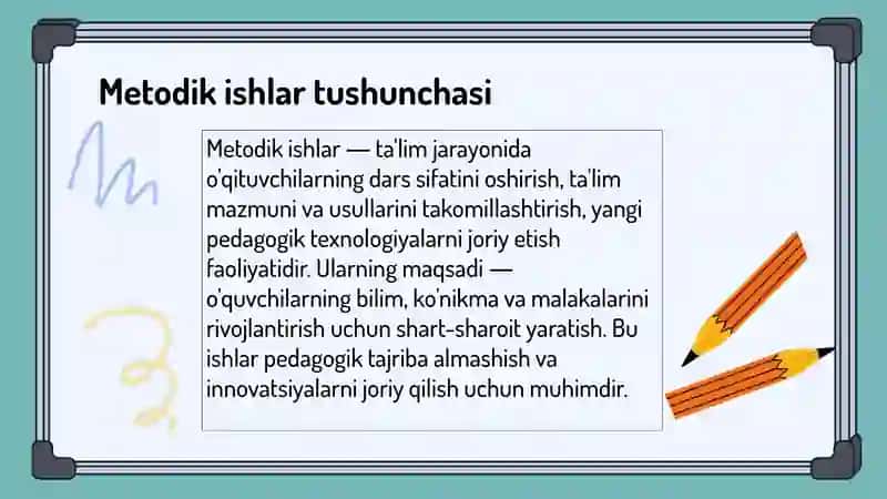 Metodik ishlar, ularni rejalashtirish va tayyorlash metodikasi 3
