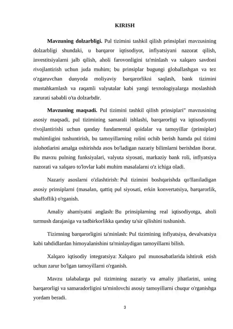 O’zbekiston Respublikasi pul tizimi va rivojlanishi 3