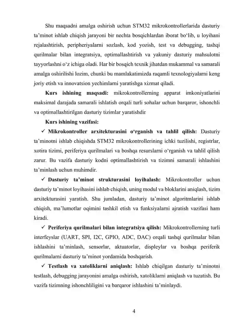 STM32 MIKROKONTROLLERLARIDA DASTURIY TA’MINOT ISHLAB CHIQISH 3