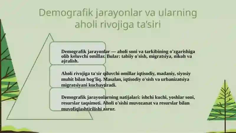 Aholi orasida demografik jarayon va demografik ko’rsatkichlarni hisoblash usullari 3