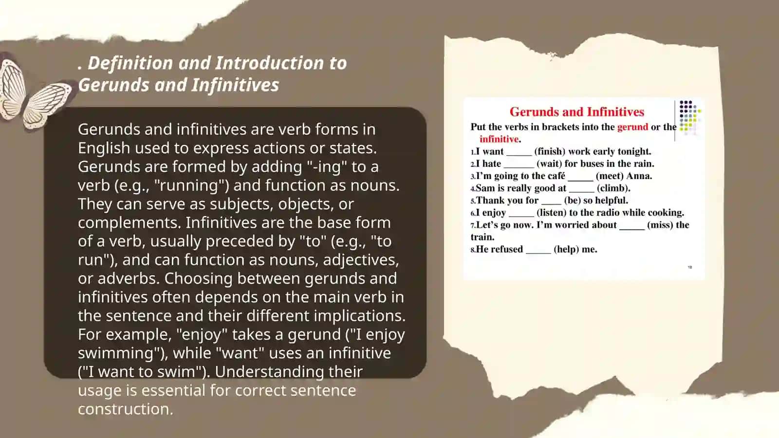 Gerund and infinitive 3
