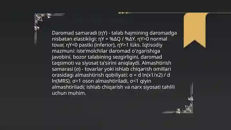 Daromad samaradi va almashtirish samarasi 3