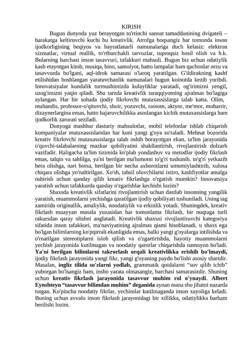 KREATIV FIKRLASH Ushbu uslubiy ko’rsatma 3