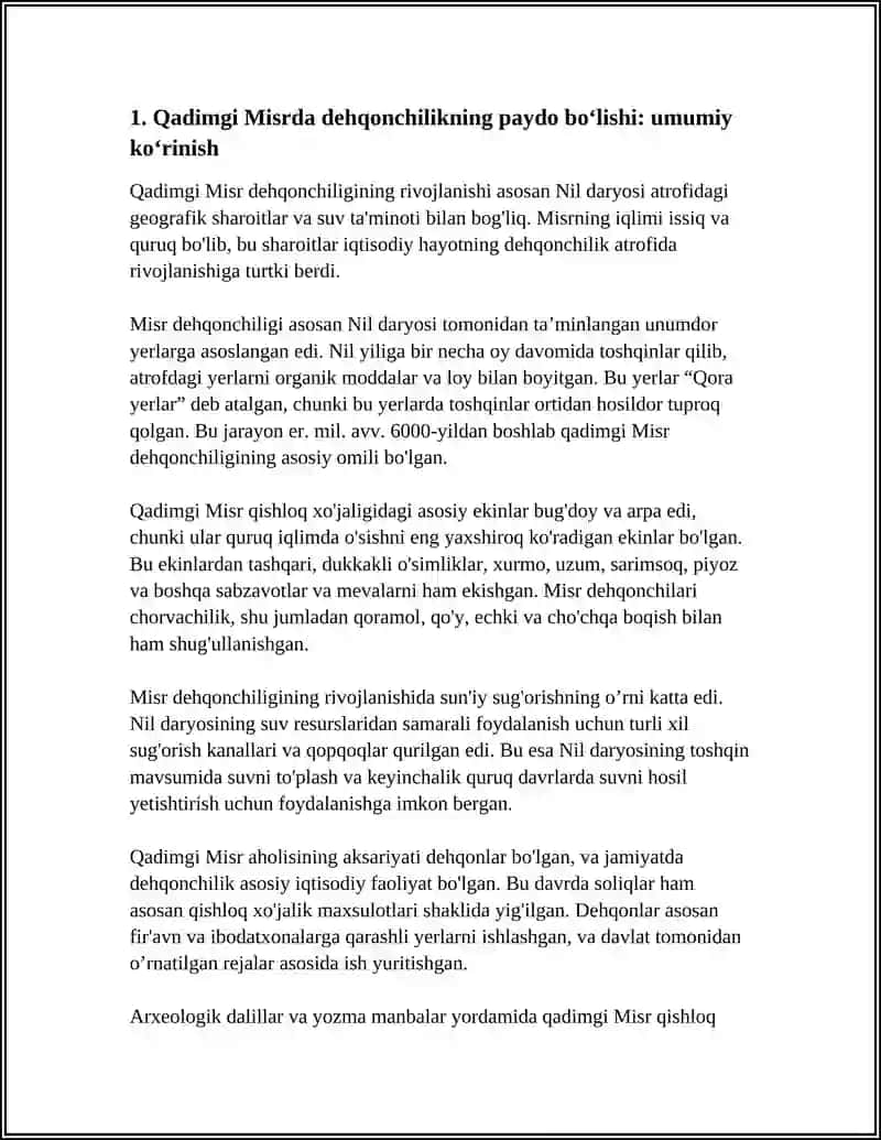 QADIMGI MISRDA ILK DEHQONCHILIKNI VUJUDGA KELISHI 3