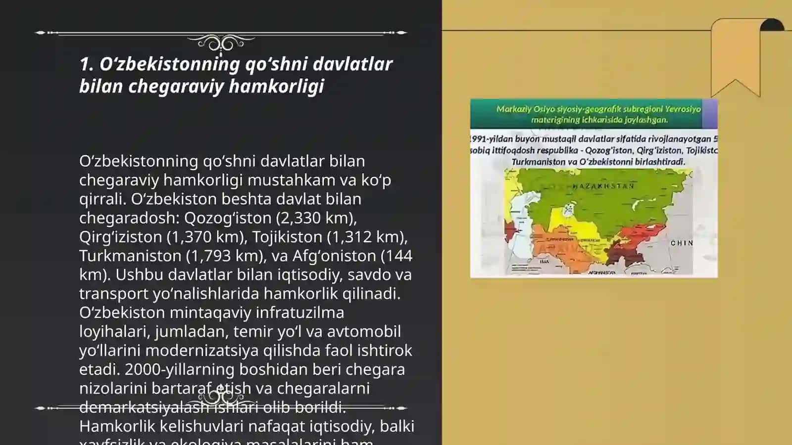 Oʻzbekistonning Markaziy Osiyoda tinchlik va barqarorlikni taʼminlashdagi oʻrni 3