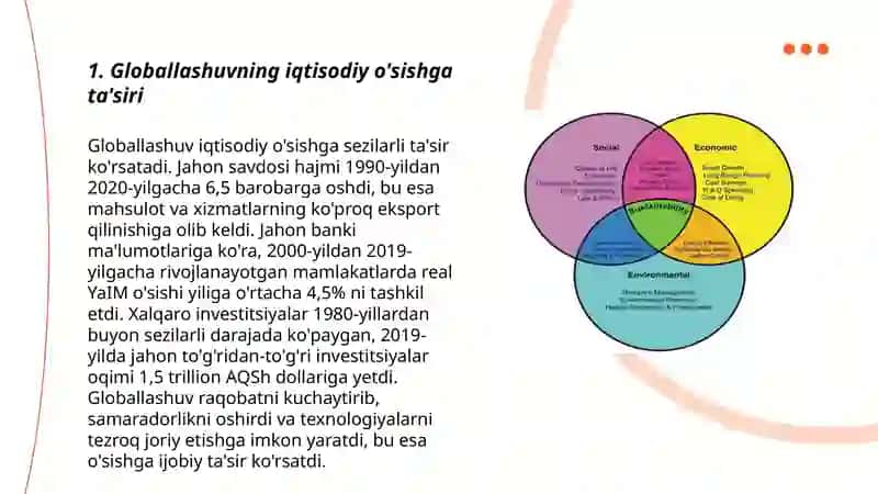 Barqaror Taraqqiyotni Taʼminlashda Globallashuvning Ijobiy va Salbiy Yoʻnalishlari 3